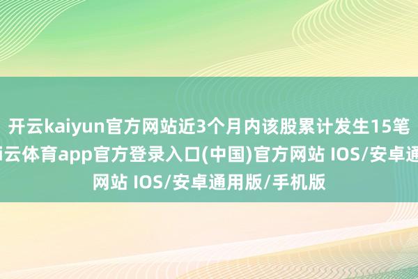 开云kaiyun官方网站近3个月内该股累计发生15笔巨额往复-kai云体育app官方登录入口(中国)官方网站 IOS/安卓通用版/手机版