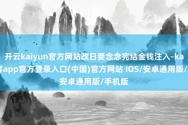 开云kaiyun官方网站改日要念念完结金钱注入-kai云体育app官方登录入口(中国)官方网站 IOS/安卓通用版/手机版