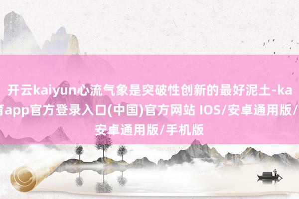 开云kaiyun心流气象是突破性创新的最好泥土-kai云体育app官方登录入口(中国)官方网站 IOS/安卓通用版/手机版