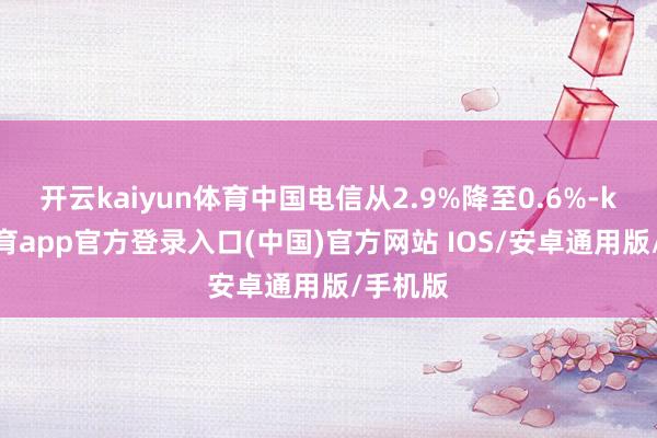 开云kaiyun体育中国电信从2.9%降至0.6%-kai云体育app官方登录入口(中国)官方网站 IOS/安卓通用版/手机版